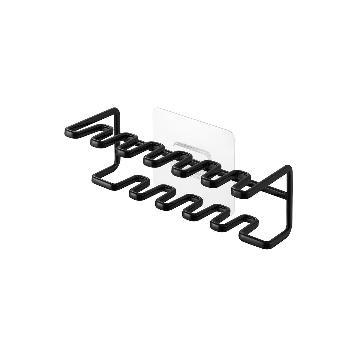 Yamazaki Tower Film-Hook Two-Tier Toothbrush and Spare Brush Holder, Two-Tier Holder on a Film Hook That Floats up to 11 Toothbrushes and Spares on a Bathroom Wall, Slanted Up So They Do Not Slide Off, 14.6 x 6.3 x 6.2 cm and 280 g, White or Black