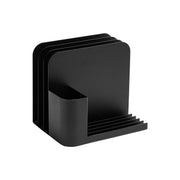 Yamazaki APTO Desk Organizer, Steel Desk Organizer That Gathers Pens, Scissors and Notebooks and Stands Documents Upright, 20 cm Wide, Magnets Not Included, 20 x 15.4 x 18.2 cm and 1700 g, Black