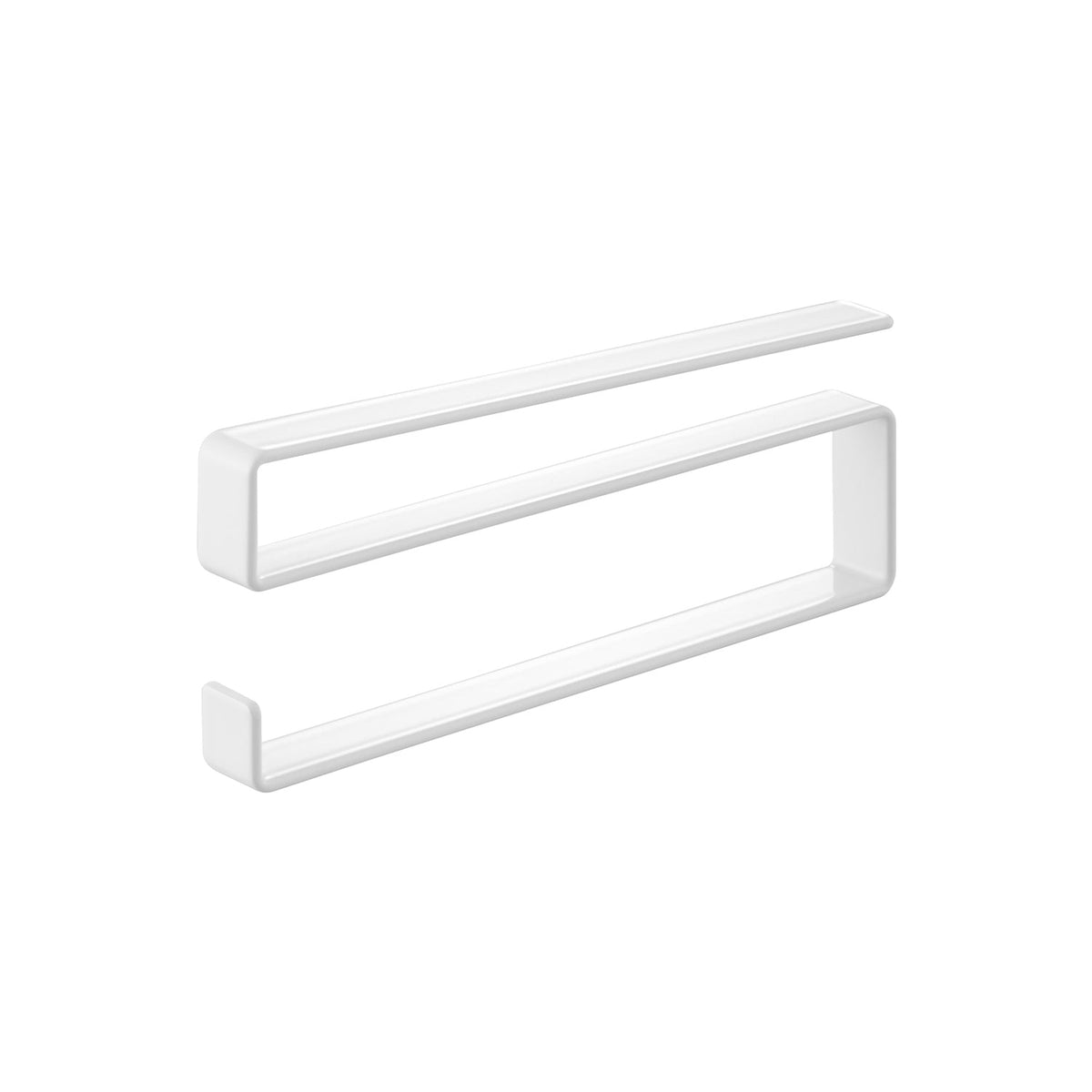 Yamazaki Tower Slim Under-Cabinet Towel Hanger, Slim Hanger That Slides Onto the Shelf of a Wall Cabinet for a Hand Towel or Dishcloth, Holds 500 g, No Tools, 1.5 x 17 x 6.5 cm and 165 g, White or Black