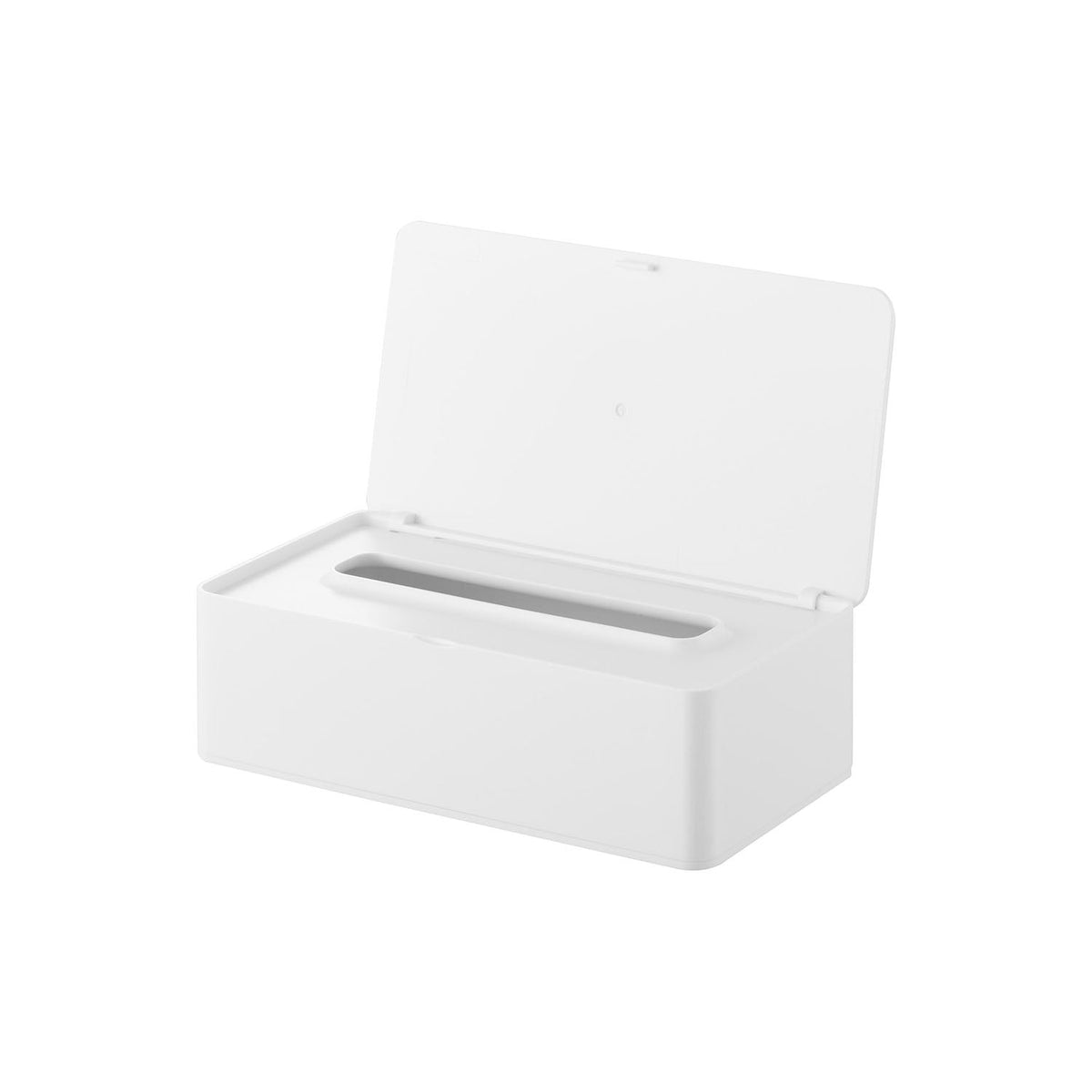 Yamazaki Tower Compact Lidded Tissue Case, Compact Tissue Case with a Snap-Lock Lid that Is Hard for Small Children and Pets to Open, Holds about 200 Sets, 21.4 x 11.8 x 6.7 cm closed and 300 g, White or Black