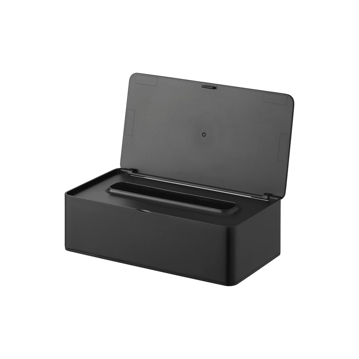 Yamazaki Tower Compact Lidded Tissue Case, Compact Tissue Case with a Snap-Lock Lid that Is Hard for Small Children and Pets to Open, Holds about 200 Sets, 21.4 x 11.8 x 6.7 cm closed and 300 g, White or Black