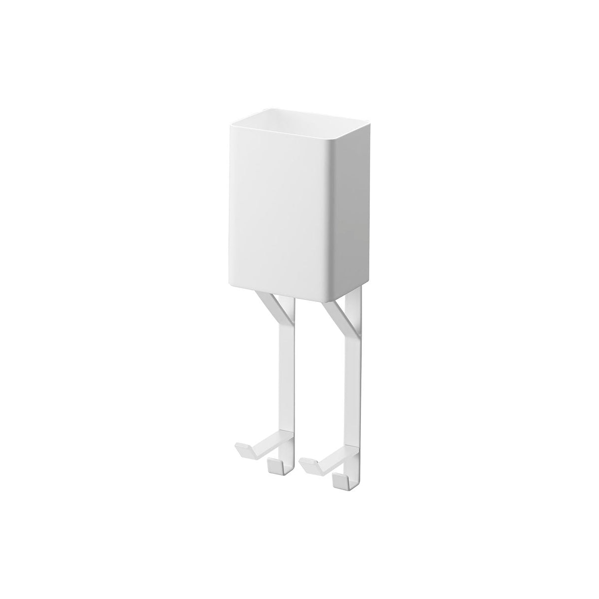 Yamazaki Tower Over-Towel-Bar Hair Dryer and Hair Iron Holder, Hook-Over Towel Bar Holder for a Hair Dryer and a Hair Iron, 10.1 x 8.2 x 32.6 cm and 660 g, White or Black