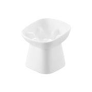 Yamazaki Nooks Slow-Feed Ceramic Pet Food Bowl Nooks Slanted H11.5, Slanted Ceramic Slow-Feed Bowl With Bumps That Slow Fast Eaters and a Slope to the Last Grain, 150 mL, Dishwasher and Microwave Safe, 12 x 12 x 11.5 cm and 600 g, White or Black