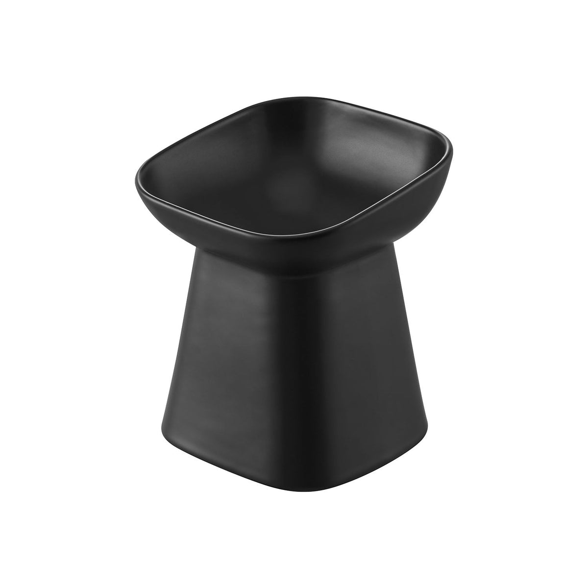 Yamazaki Nooks Easy-Eating Ceramic Pet Food Bowl Nooks Slanted H17, Tall Slanted Ceramic Pet Bowl That Stays Put While Your Pet Eats and Eases the Posture, 350 mL, Dishwasher and Microwave Safe, 15 x 15 x 17 cm and 1075 g, White or Black