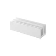 Yamazaki Tower Pouch and Amenity Stand, Horizontal, Wide Polystone Stand with Three Slot Depths that Stands Face-Mask Sachets and Amenities Upright by Thickness, 18 x 5.5 x 5.2 cm and 390 g, White or Black