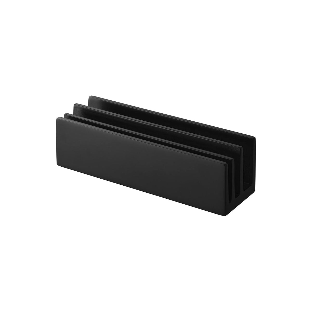 Yamazaki Tower Pouch and Amenity Stand, Horizontal, Wide Polystone Stand with Three Slot Depths that Stands Face-Mask Sachets and Amenities Upright by Thickness, 18 x 5.5 x 5.2 cm and 390 g, White or Black