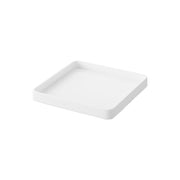 Yamazaki Tower Key and Jewelry Tray, Square Steel Tray With a Silicone Mat for Keys, Rings and Watches, Hotel-Style Textured Finish Looks Good on an Entry Shelf, 13 x 13 x 1.6 cm and 300 g, White or Black
