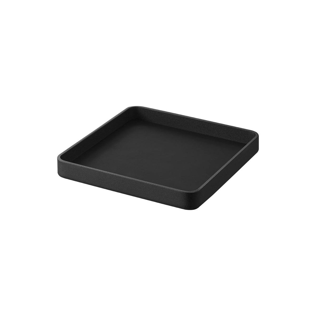 Yamazaki Tower Key and Jewelry Tray, Square Steel Tray With a Silicone Mat for Keys, Rings and Watches, Hotel-Style Textured Finish Looks Good on an Entry Shelf, 13 x 13 x 1.6 cm and 300 g, White or Black