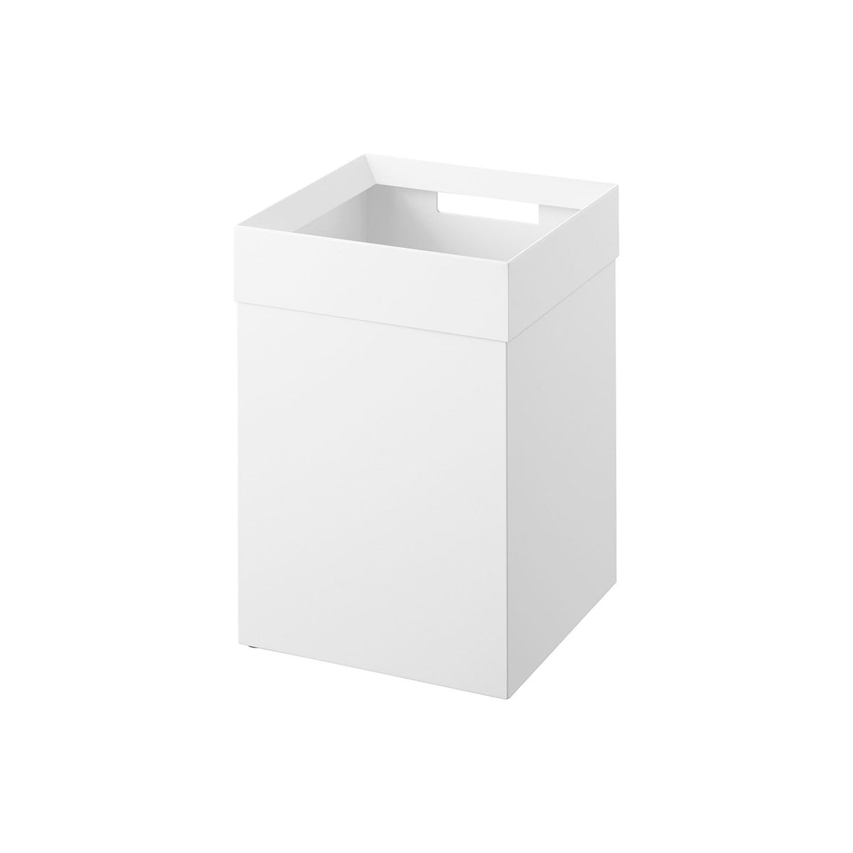 Yamazaki Tower Square Steel Trash Can 14 L with Edge Cover, Square Steel Trash Can with a 14 L Capacity, an Edge Cover that Hides the Bag and Carry Handles, 22.4 x 22.4 x 33.2 cm and 2490 g, White or Black