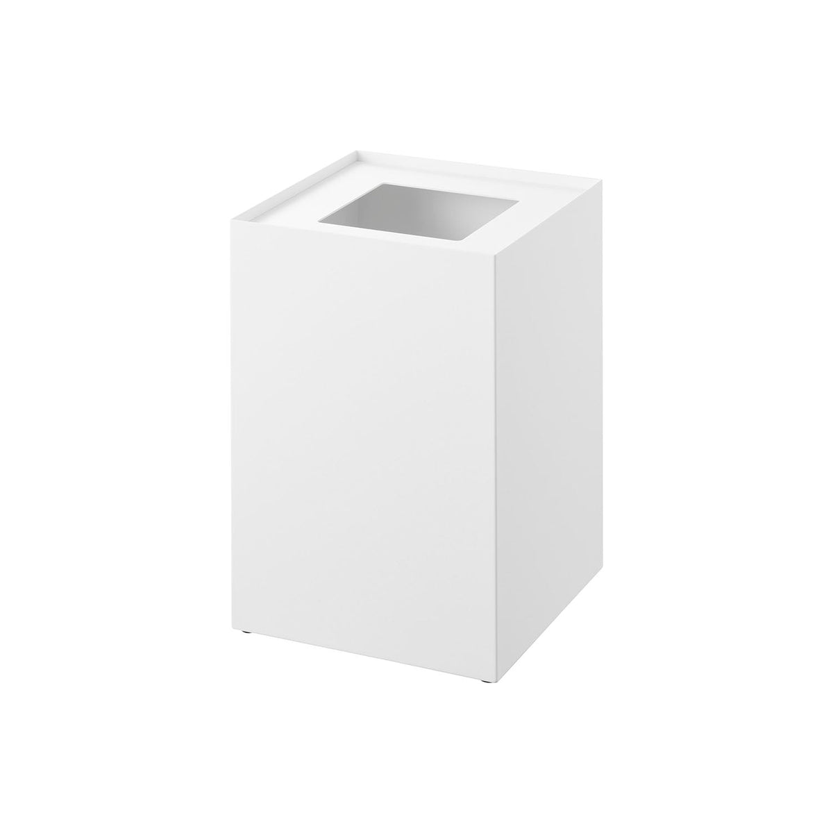 Yamazaki Tower Square Lidded Steel Trash Can 14 L, Square Steel Trash Can with a 14 L Capacity, a Lid and a Ring that Holds the Bag, 22 x 22 x 33.2 cm and 2600 g, White or Black