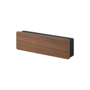 Yamazaki Rin Wall-Mounted Key Holder with Wood Door, Long, Long Wall Box with a Natural Wood Door that Hides Keys and Holds Eight Hooks, 33 x 5.7 x 11 cm and 780 g, Brown or Natural