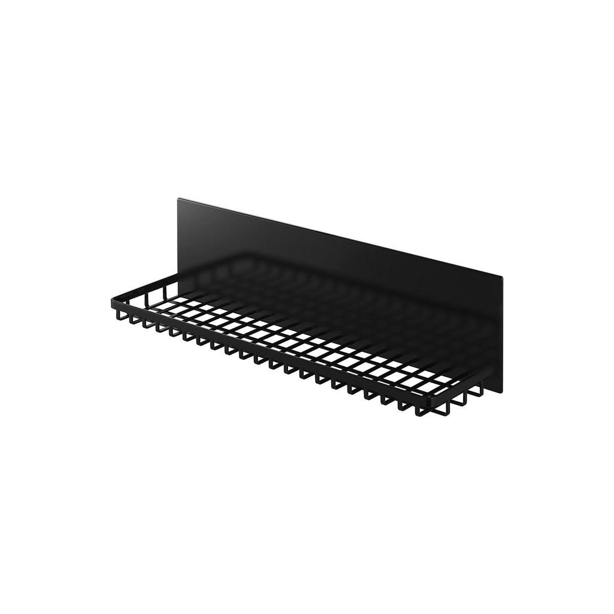 Yamazaki Tower Magnetic Wire Bathroom Tray, Large, Long Magnetic Wire Tray for Pump Bottles on a Steel Bathroom Wall, Two Hooks Included, 44.3 x 12 x 12 cm and 1200 g, White or Black