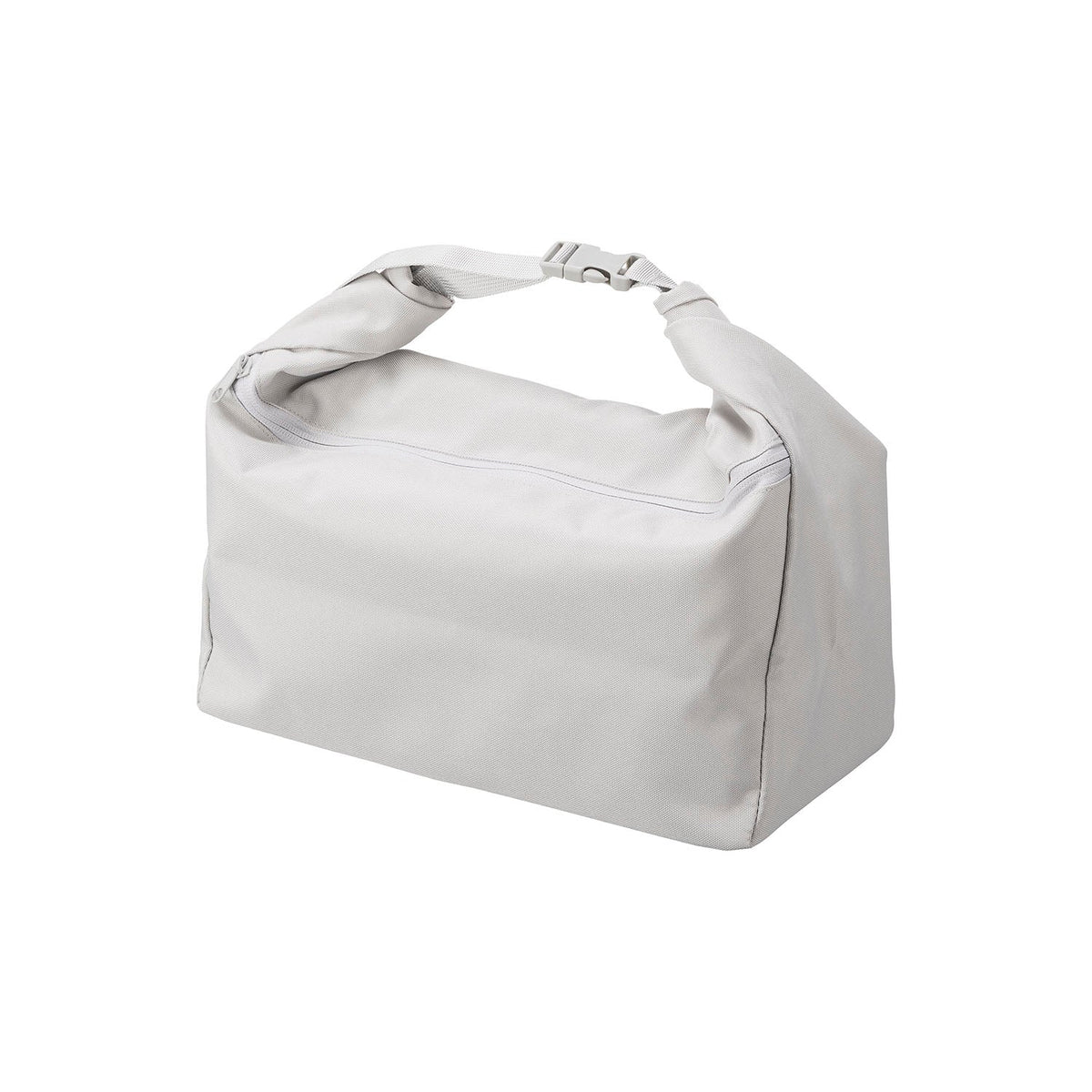 Yamazaki Tower Adjustable Cold and Warm Shopping Bag, Foldable Cold and Warm Shopping Bag with Zip Pocket and Size-Adjusting Snaps, 45 x 15 x 40 cm; folded 11 x 8 x 22.5 cm and 210 g, Light Gray or Black