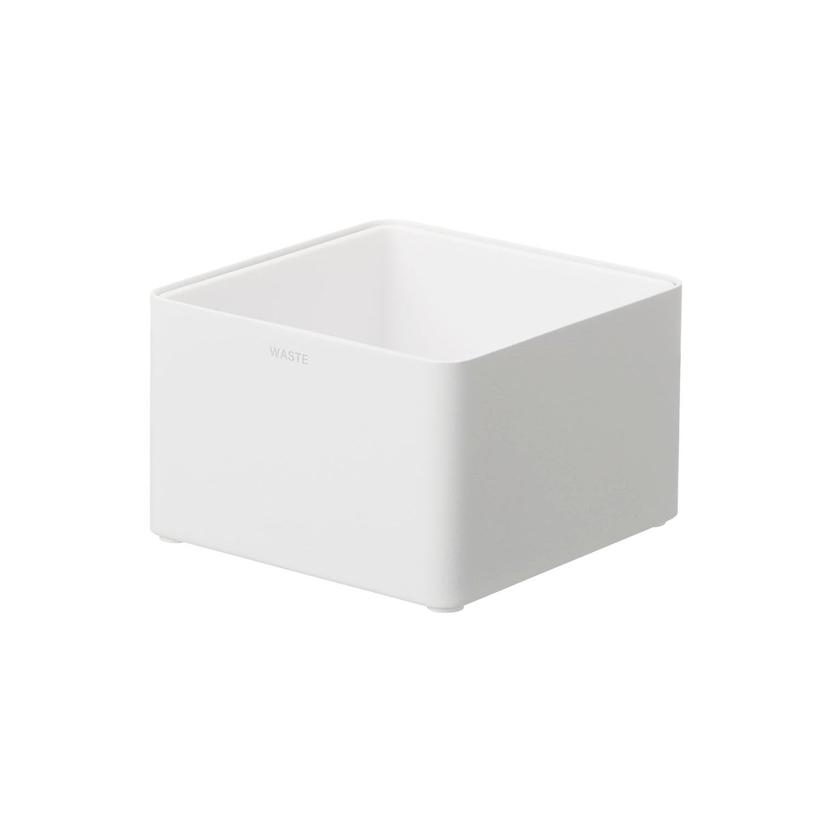Yamazaki Tower Washroom Trash Can with Removable Inner Box, Small Steel Washroom Bin with a Washable 700 ml Inner Box, Body 13 x 13 x 8.3 cm; inner box 12.6 x 12.6 x 7.7 cm and 550 g, White or Black