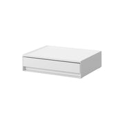 Yamazaki Tower Tray with Amenity Drawer, Rimmed Steel Tray with a Divided Drawer for Tea Bags, Drip Coffee and Amenities, 27 x 21 x 7.2 cm and 2320 g, White or Black