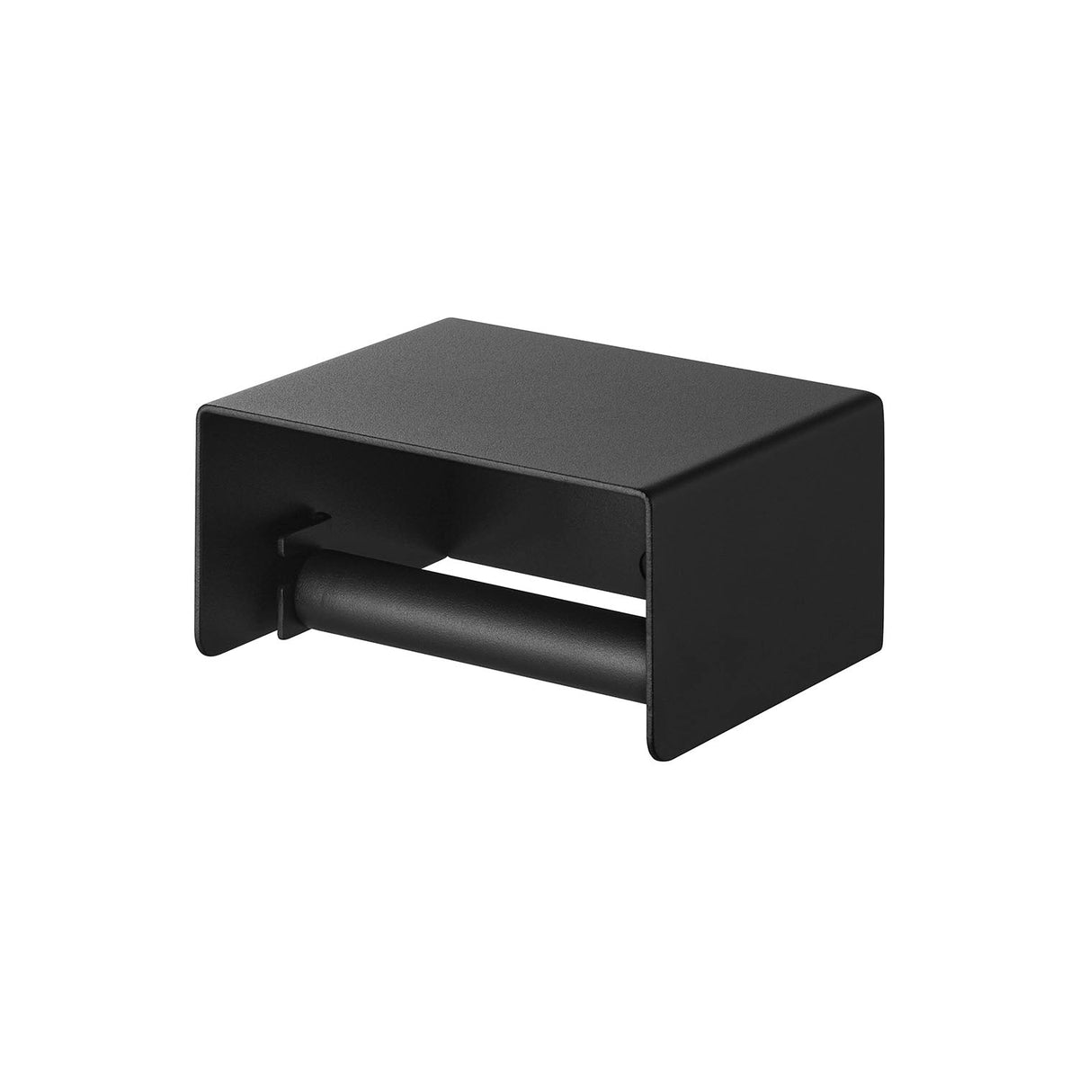 Yamazaki Tower Wall-Mounted Simple Toilet Paper Holder, Simple Wall Toilet Roll Holder with a Top Plate, Pins and Screws Included, 15.1 x 12.1 x 7.5 cm and 785 g, White or Black