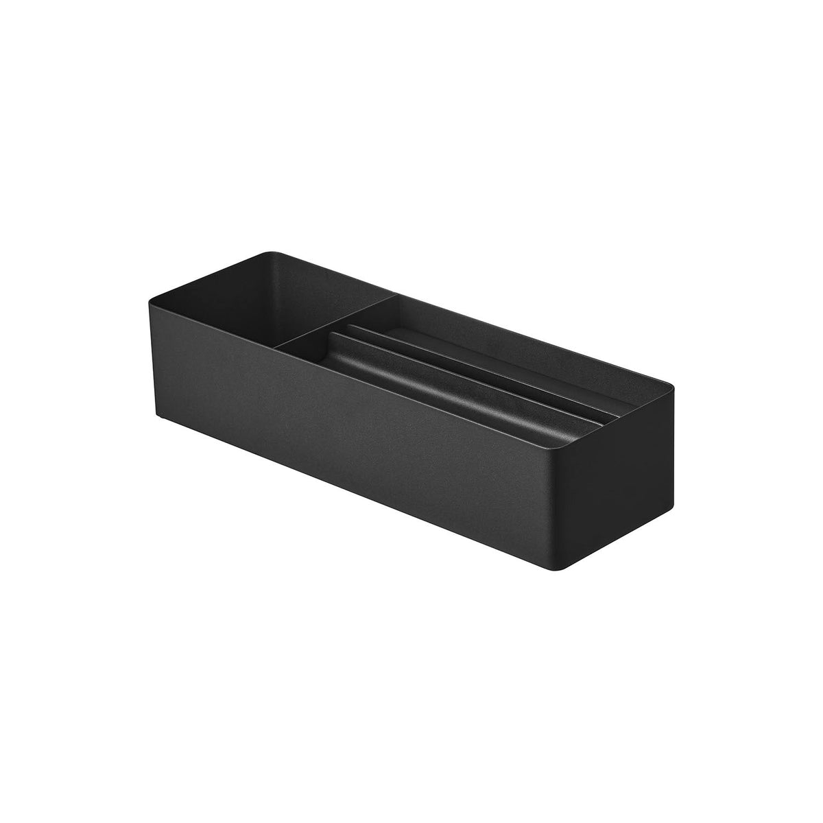 Yamazaki Tower Paper Towel and Vanity Organizer, Steel Counter Organiser for Paper Towels, Tissues and Cosmetics, 39.5 x 13.1 x 11.2 cm and 1700 g, White or Black
