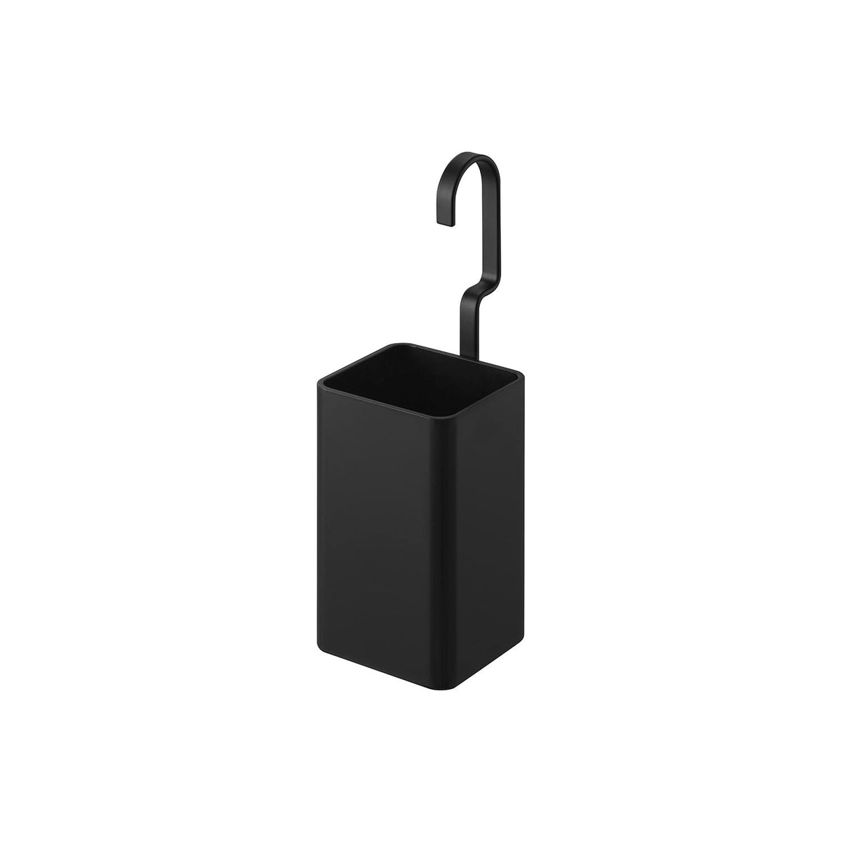 Yamazaki Tower Hang-On Storage Case S, Open-Front Case that Hooks Over a Pole or Bar up to 3.4 cm Across, Hook Turns to Suit the Place, Size S, 7.7 x 9.7 x 20.5 cm and 210 g, White or Black