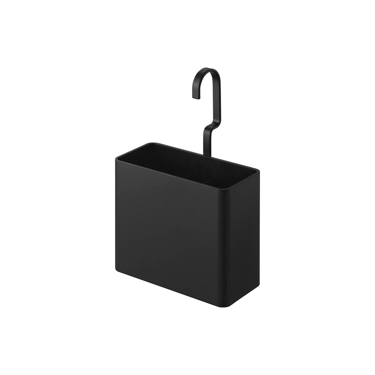Yamazaki Tower Hang-On Storage Case L, Open-Front Case that Hooks Over a Pole or Bar up to 3.4 cm Across, Hook Turns to Suit the Place, Size L, 15.2 x 9.6 x 20.5 cm and 305 g, White or Black