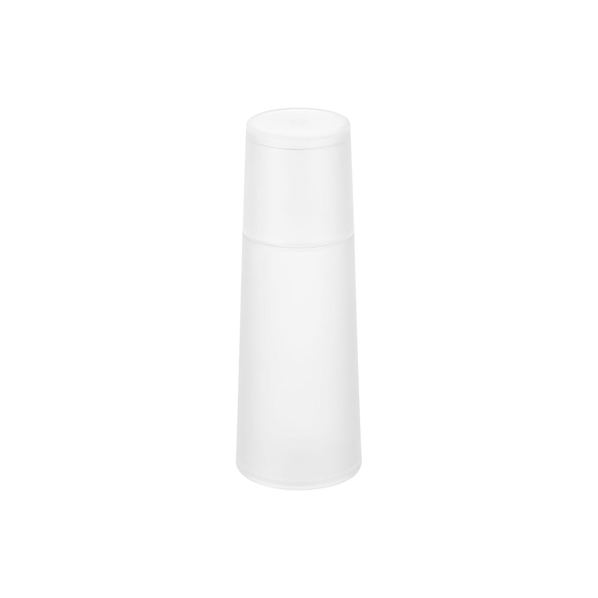 Yamazaki Tower Bedside Carafe with Cup Lid, Shatter-Resistant 620 ml Carafe with a Lid that Doubles as a 180 ml Cup, 7.7 x 7.7 x 21.9 cm and 220 g, White or Black