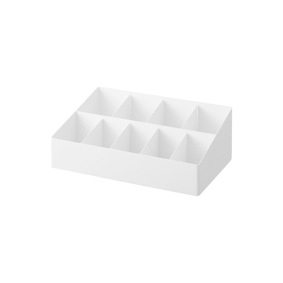 Yamazaki Tower Amenity Bar Box with Dividers, Tiered Steel Box with Fixed and Magnetic Movable Dividers to Display Amenities Hotel-Style, 40 x 24.5 x 15.2 cm and 3400 g, White or Black