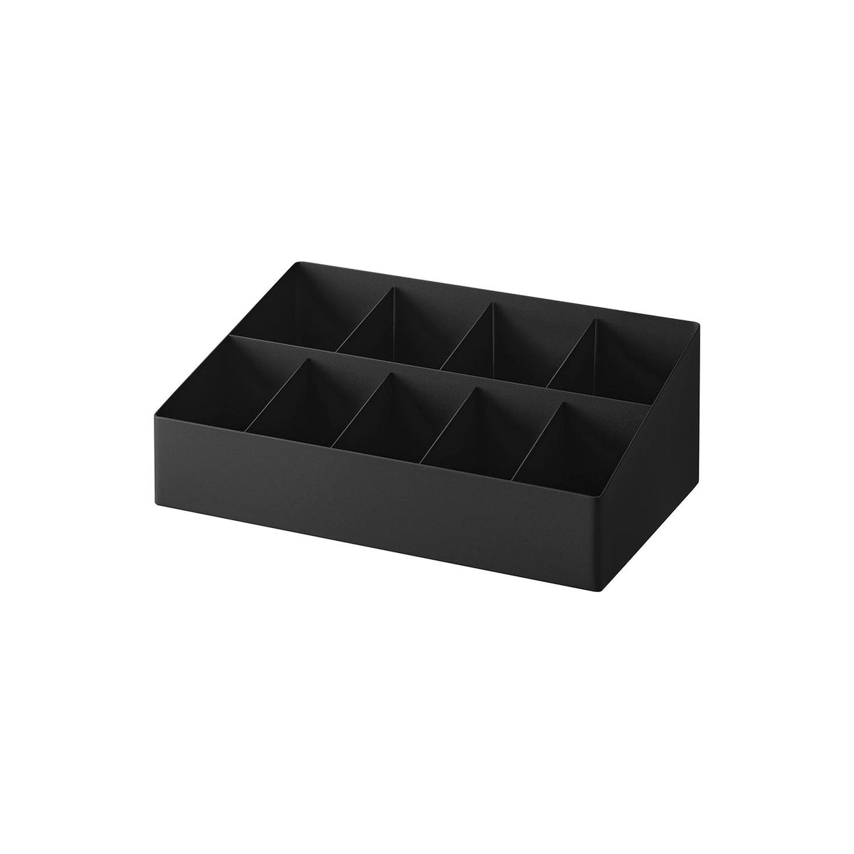 Yamazaki Tower Amenity Bar Box with Dividers, Tiered Steel Box with Fixed and Magnetic Movable Dividers to Display Amenities Hotel-Style, 40 x 24.5 x 15.2 cm and 3400 g, White or Black