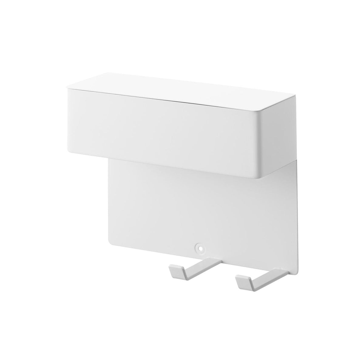 Yamazaki Tower Wall-Mounted Mini Vacuum Holder, Wall Holder for a Handheld Mini Vacuum with an Accessory Box, 19.1 x 7.2 x 16.7 cm and 770 g, White or Black