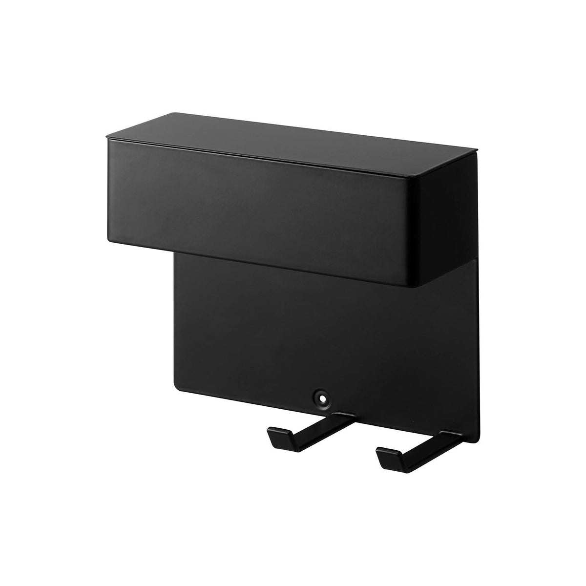 Yamazaki Tower Wall-Mounted Mini Vacuum Holder, Wall Holder for a Handheld Mini Vacuum with an Accessory Box, 19.1 x 7.2 x 16.7 cm and 770 g, White or Black