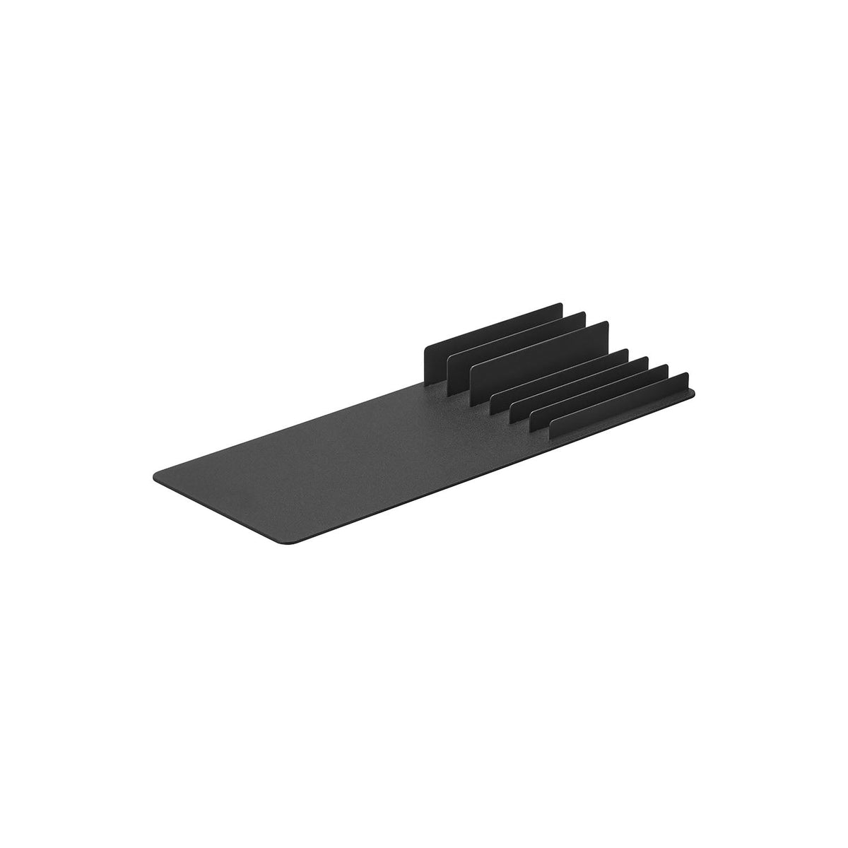 Yamazaki Tower Tray with Divider Stands, Long Steel Tray with Slot Stands that Hold Tea Bags and Small Packs Upright, 38 x 14.6 x 3.3 cm and 1080 g, White or Black