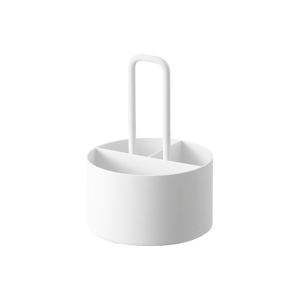 Yamazaki Tower Sugar and Milk Organizer, Steel Organizer with Three Sections for Sugar, Creamer and Tea Items at Tea Time, 11 x 11 x 17 cm and 445 g, White or Black