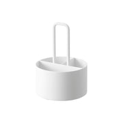 Yamazaki Tower Sugar and Milk Organizer, Steel Organizer with Three Sections for Sugar, Creamer and Tea Items at Tea Time, 11 x 11 x 17 cm and 445 g, White or Black