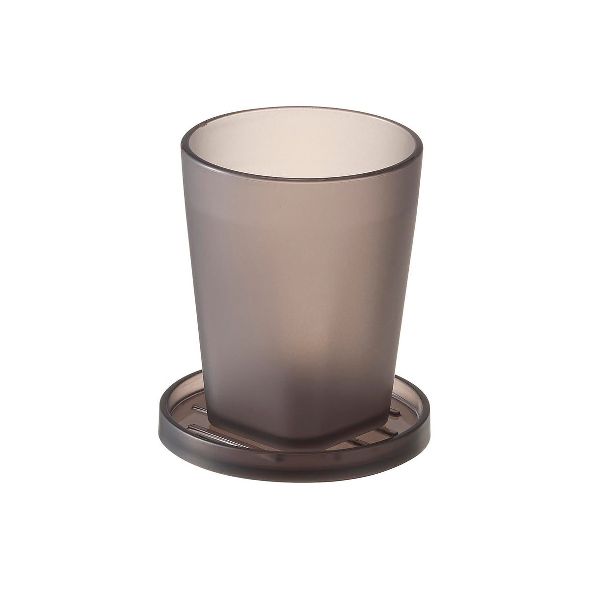 Yamazaki Tower Tumbler with Stand Cap, 200 mL Tumbler With a Stand Cap That Doubles as a Coaster and Keeps Dust Off, Tough BPA-Free Copolyester, Four Colours, 7 x 7 x 9.4 cm and 85 g, White or Black or Clear or Clear Black