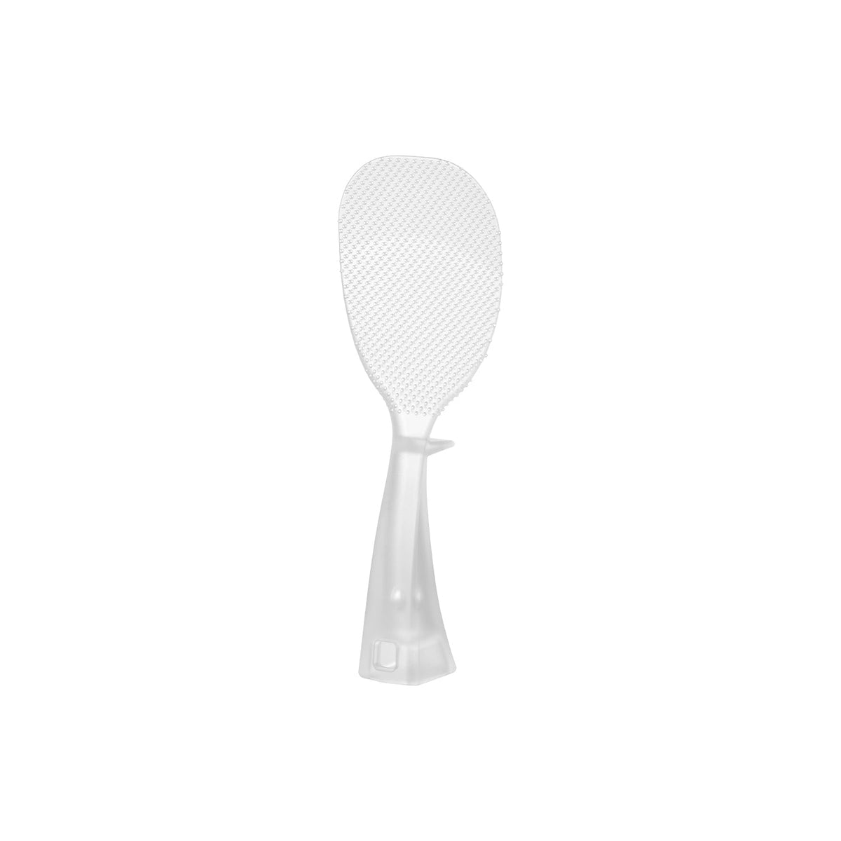 Yamazaki Tower Standing Rice Paddle, Non-Stick Rice Paddle that Stands, Lies with a Raised Tip or Hangs from a Hole, Dishwasher Safe, Heat Resistant to 160 C, 8 x 3.5 x 20 cm and 35 g, Clear or Clear Black