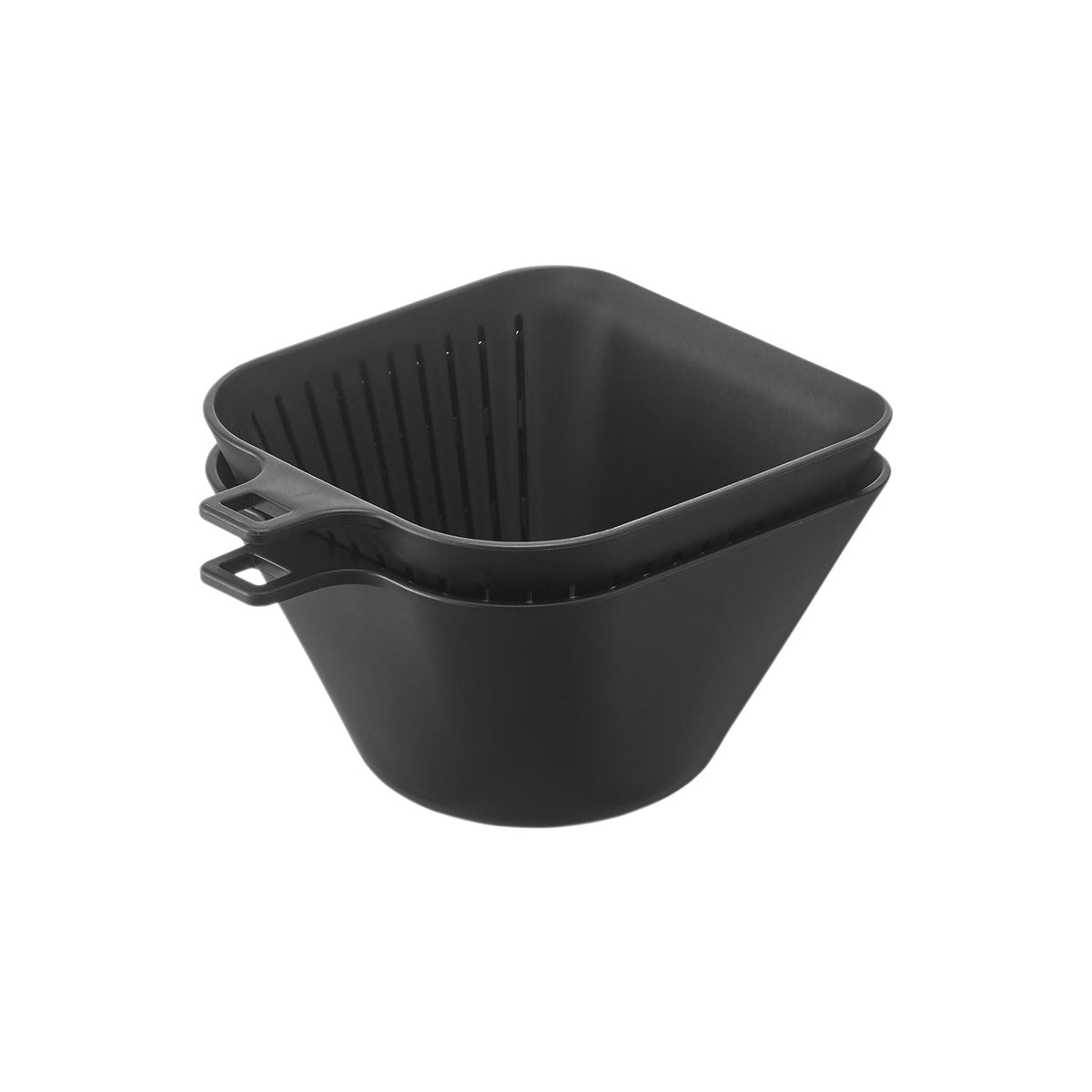 Yamazaki Tower Dustpan-Shaped Bowl and Colander Set 400 mL, Dustpan-Shaped Bowl and Colander Set that Scoops Chopped Food from the Board, 400 mL, Microwave and Dishwasher Safe, 11.2 x 13.6 x 6.6 cm and 115 g, White or Black