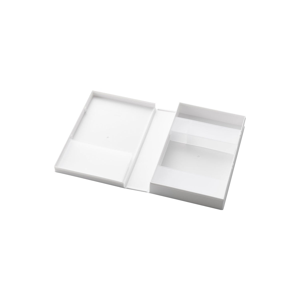 Yamazaki Tower Medicine Storage Case, Slim Medicine Case with a Left Pocket and a Right Section with Two Movable Dividers and Label Stickers, 13.3 x 4.2 x 20.1 cm and 265 g, White or Black