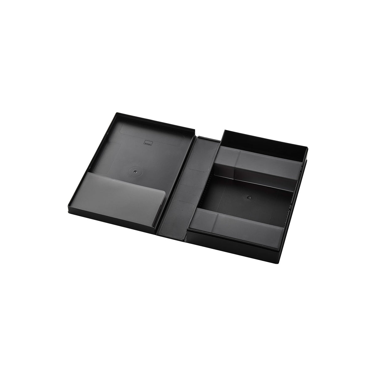 Yamazaki Tower Medicine Storage Case, Slim Medicine Case with a Left Pocket and a Right Section with Two Movable Dividers and Label Stickers, 13.3 x 4.2 x 20.1 cm and 265 g, White or Black