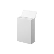 Yamazaki Tower Slim Toilet Waste Bin, Slim Lidded Bathroom Bin 23.8 cm High with a Removable Inner Box of 1.95 L and a Poly Bag Fitting, 16.6 x 8 x 23.8 cm and 450 g, White or Black