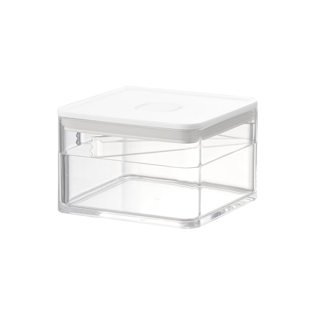Yamazaki Tower Airtight Container 200 mL with Tongs, Small Airtight Container with a Push-Valve Lid, Seal and Mini Tongs for Sugar Cubes and Small Foods, 200 mL, 9.2 x 9.2 x 5.9 cm and 125 g, White or Black