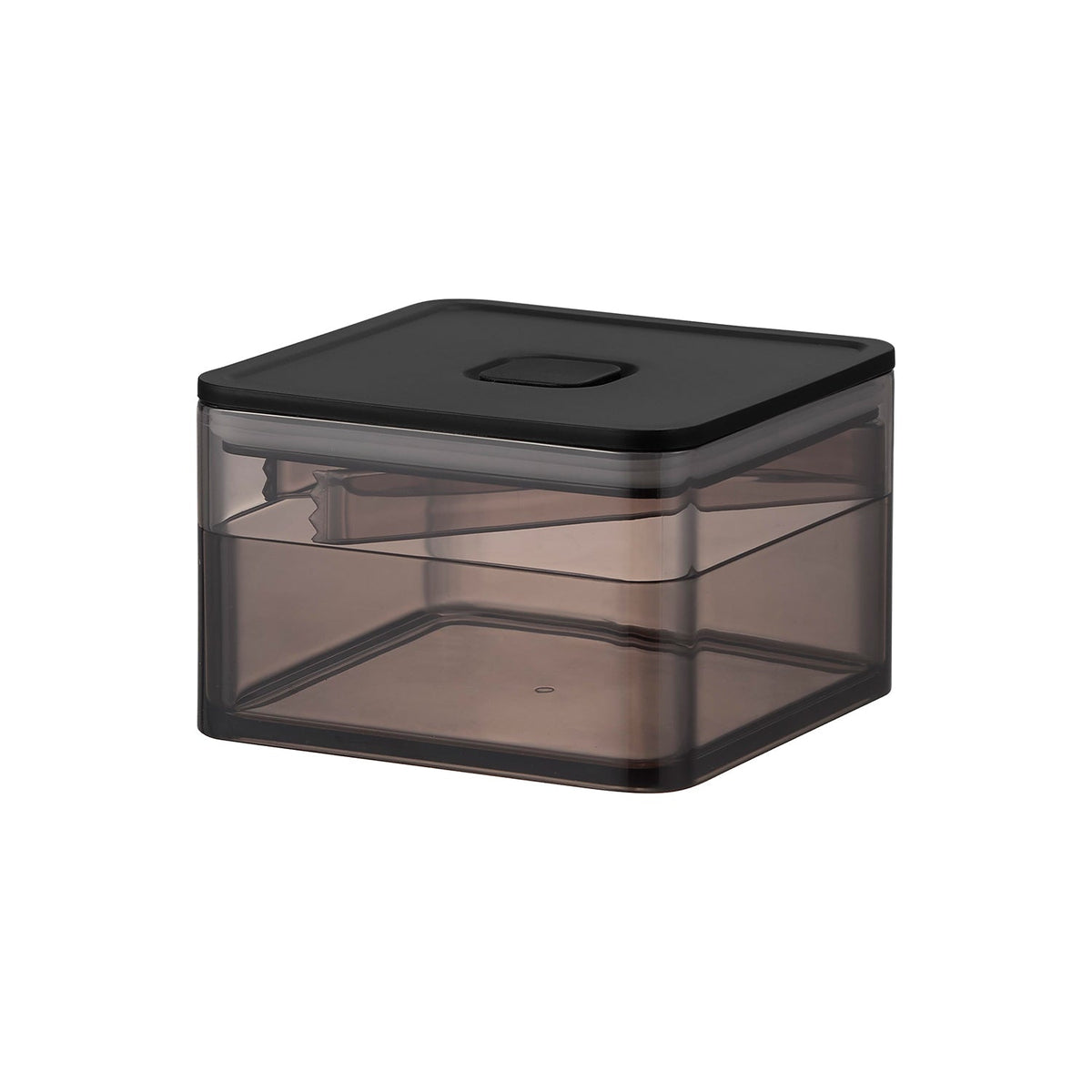 Yamazaki Tower Airtight Container 200 mL with Tongs, Small Airtight Container with a Push-Valve Lid, Seal and Mini Tongs for Sugar Cubes and Small Foods, 200 mL, 9.2 x 9.2 x 5.9 cm and 125 g, White or Black