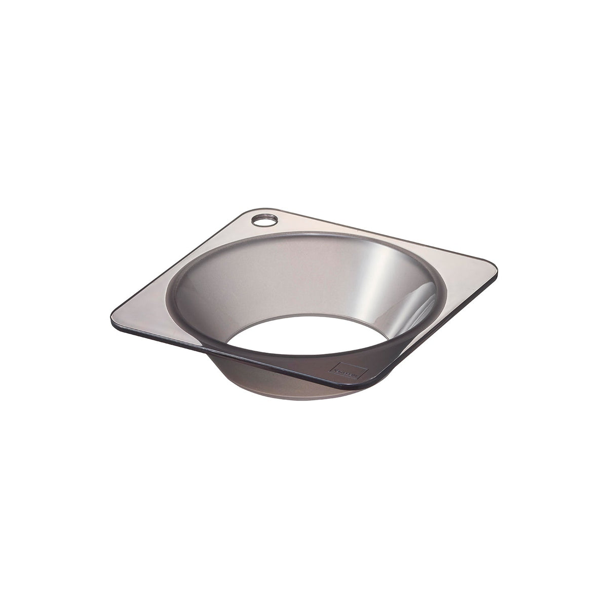 Yamazaki Tower Funnel for Soup Jars, Wide Funnel for Soup Jars that Pours Large Pieces Cleanly into Jars with a 7 to 8 cm Mouth, Dishwasher Safe, 10 x 10 x 2.5 cm and 30 g, Clear or Clear Black