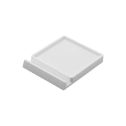 Yamazaki Tower Silicone Coaster with Phone Stand, Square Silicone Coaster with a Slot that Stands a Phone Sideways, Heat Resistant to 250 C, 10.2 x 12.3 x 1.5 cm and 90 g, White or Black