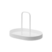 Yamazaki Tower Supplement Tray with Handle, Steel Tray with a Carry Handle that Gathers Supplement Bottles and Carries Them from the Shelf to the Table, 25 x 18 x 20.1 cm and 755 g, White or Black