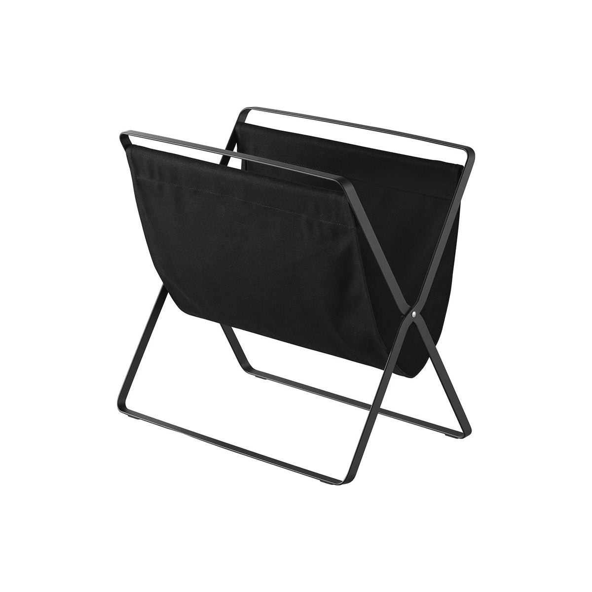 Yamazaki Tower Folding Baggage Rack S, Folding Steel Rack with a Fabric Basket for Bags and Parcels, Folds Flat, 43.3 x 25.3 x 39.2 cm in use; 43.3 x 3 x 46.4 cm folded and 1550 g, White or Black
