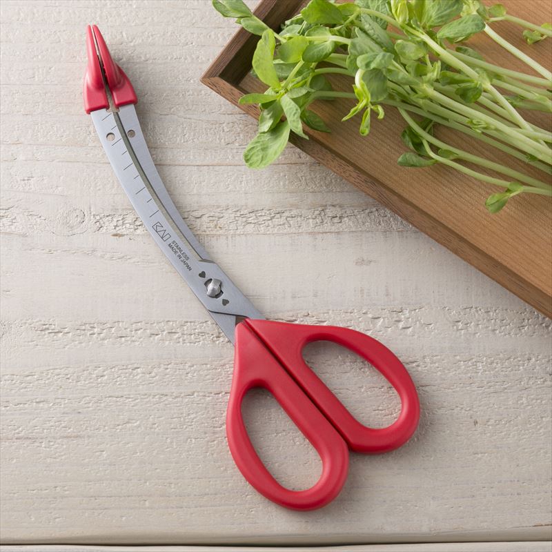 KAI Kitchen Scissors with Tongs, Kitchen Scissors with Tongs 196 x 70 x 18 mm, 45 g, Made in Japan, 19.6 x 7 x 1.8 cm and 45 g, Standard