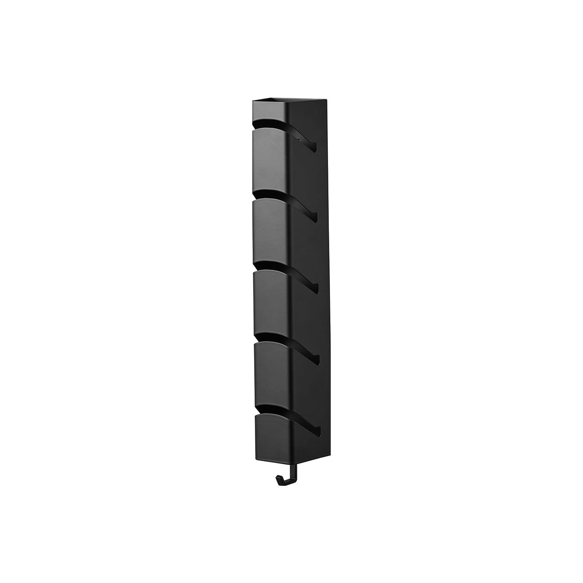 Yamazaki Tower Magnetic Cap Holder, 5 Tiers, Slim Magnetic Strip that Stores Up to Five Caps on a Steel Wall, 6 x 5.1 x 33 cm and 580 g, White or Black