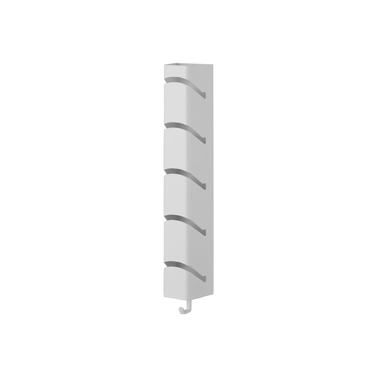 Yamazaki Tower Wall Cap Holder, 5 Pegs, Wall-Mounted Steel Holder that Stores Five Caps Without Stacking, with Plasterboard Pins and a Hook, 6 x 4.9 x 33 cm and 470 g, White or Black