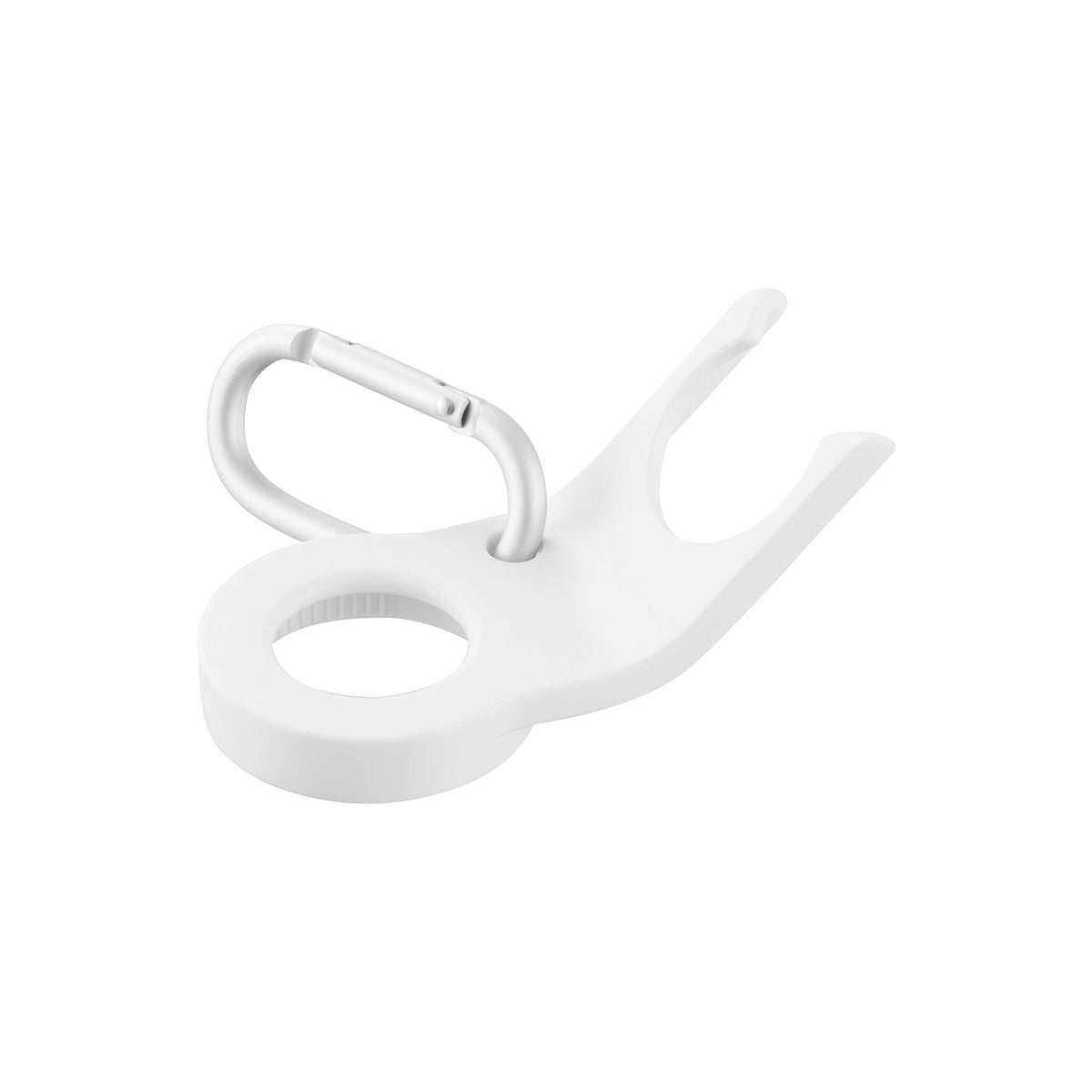 Yamazaki Tower Bottle Holder with Cap Opener, Two-Way Holder that Grips a Bottle Neck and Opens a Stuck Cap, for Bottles up to 1 L, with a Hook Ring, 3.9 x 7.6 x 3.4 cm and 9 g, White or Black