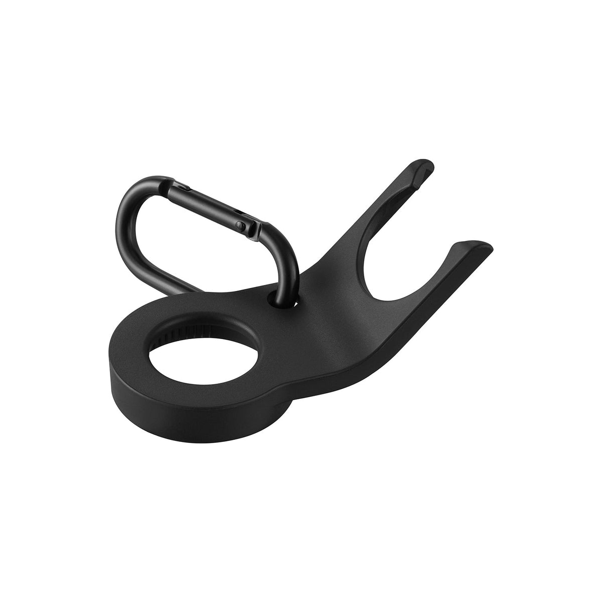 Yamazaki Tower Bottle Holder with Cap Opener, Two-Way Holder that Grips a Bottle Neck and Opens a Stuck Cap, for Bottles up to 1 L, with a Hook Ring, 3.9 x 7.6 x 3.4 cm and 9 g, White or Black