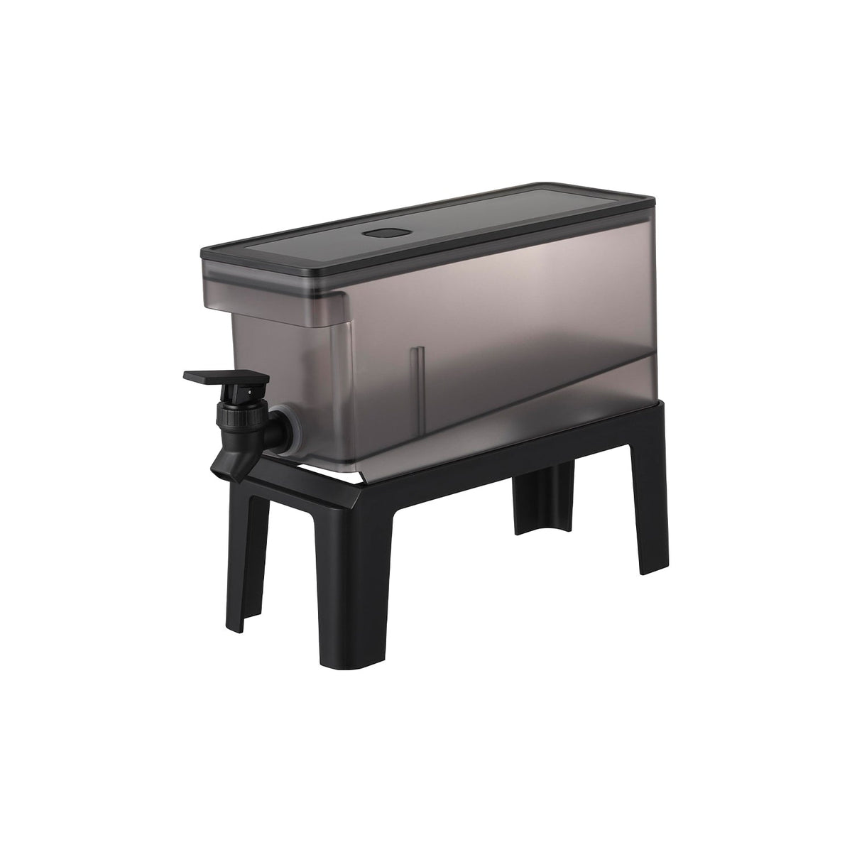 Yamazaki Tower Fridge Drink Server 1.8 L with Stand, Low 1.8 L Fridge Drink Server with a Stand that Pours on the Counter, 10 x 31.5 x 12.5 cm; with the stand open 10.6 x 32 x 21.5 cm and 605 g, White or Black