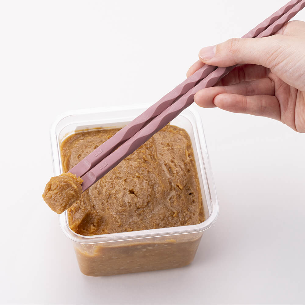 Nuatone Easy-Grip Cooking Chopsticks 27 cm with Spatula, Old Raspberry, 270 x 9 x 9 mm, about 30 g, Heat Resistant to 180 C